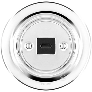 PORCELAIN WALL SOCKET CHROME USB-C - DYKE & DEAN