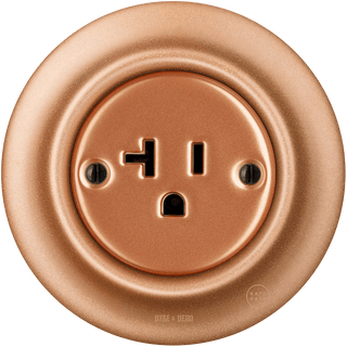 PORCELAIN WALL SOCKET COPPER USA 20 AMP - DYKE & DEAN