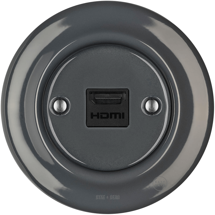 PORCELAIN WALL SOCKET DARK GREY HDMI - DYKE & DEAN