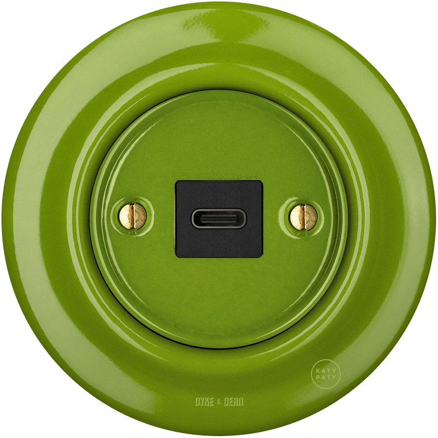 PORCELAIN WALL SOCKET GREEN USB-C - DYKE & DEAN