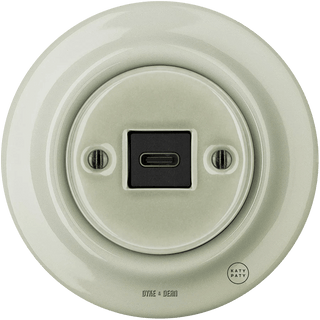 PORCELAIN WALL SOCKET GREY GREEN USB-C - DYKE & DEAN