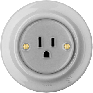 PORCELAIN WALL SOCKET GREY USA 15 AMP - DYKE & DEAN