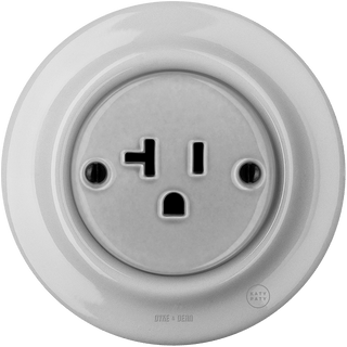 PORCELAIN WALL SOCKET GREY USA 20 AMP - DYKE & DEAN