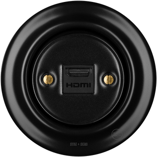 PORCELAIN WALL SOCKET MATT BLACK HDMI - DYKE & DEAN