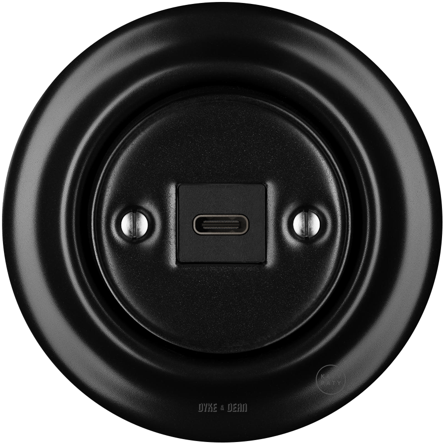 PORCELAIN WALL SOCKET MATT BLACK USB-C - DYKE & DEAN