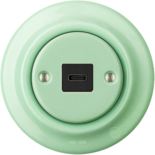 PORCELAIN WALL SOCKET MINT GREEN USB-C - DYKE & DEAN