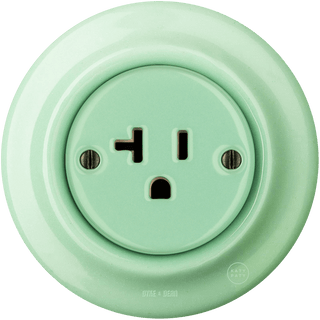 PORCELAIN WALL SOCKET MINT USA 20 AMP - DYKE & DEAN