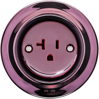 PORCELAIN WALL SOCKET PURPLE USA 20 AMP - DYKE & DEAN