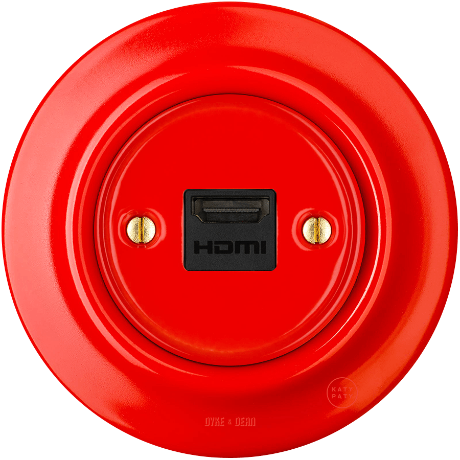 PORCELAIN WALL SOCKET RED HDMI - DYKE & DEAN