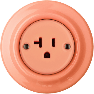 PORCELAIN WALL SOCKET SALMON USA 20 AMP - DYKE & DEAN