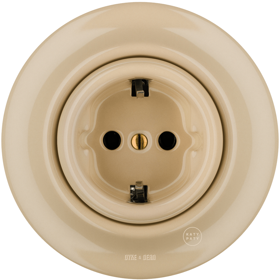 PORCELAIN WALL SOCKET SAND SCHUKO - DYKE & DEAN