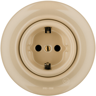 PORCELAIN WALL SOCKET SAND SCHUKO - DYKE & DEAN