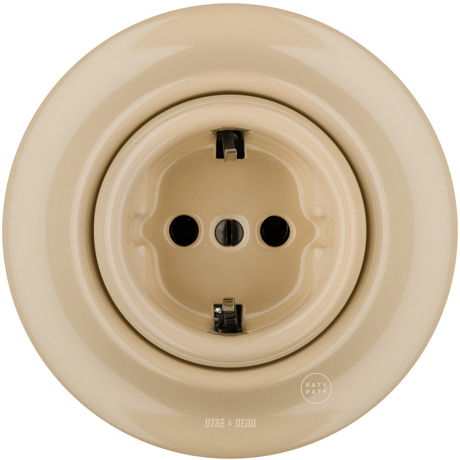 PORCELAIN WALL SOCKET SAND SCHUKO - DYKE & DEAN