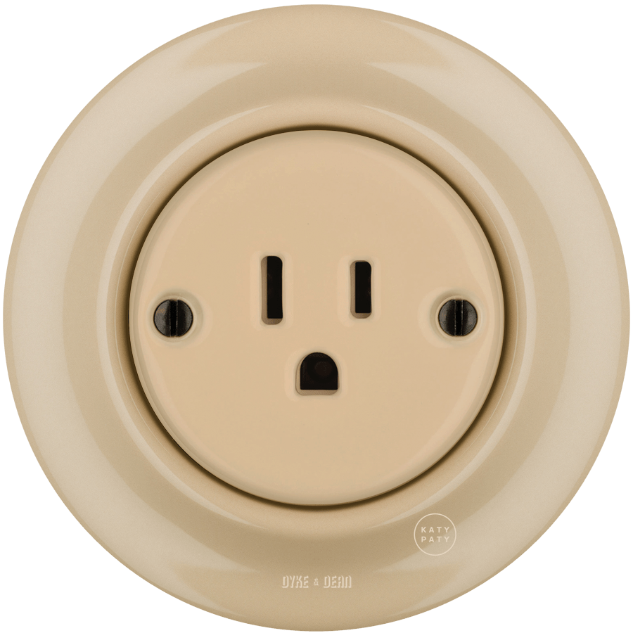 PORCELAIN WALL SOCKET SAND USA 15 AMP - DYKE & DEAN