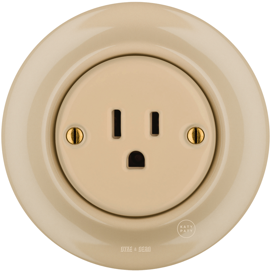 PORCELAIN WALL SOCKET SAND USA 15 AMP - DYKE & DEAN