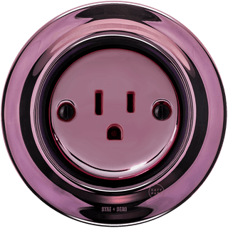 PORCELAIN WALL SOCKET USA PURPLE 15 AMP - DYKE & DEAN