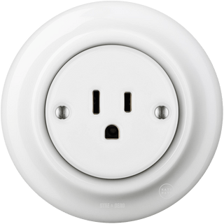 PORCELAIN WALL SOCKET USA WHITE 15 AMP - DYKE & DEAN