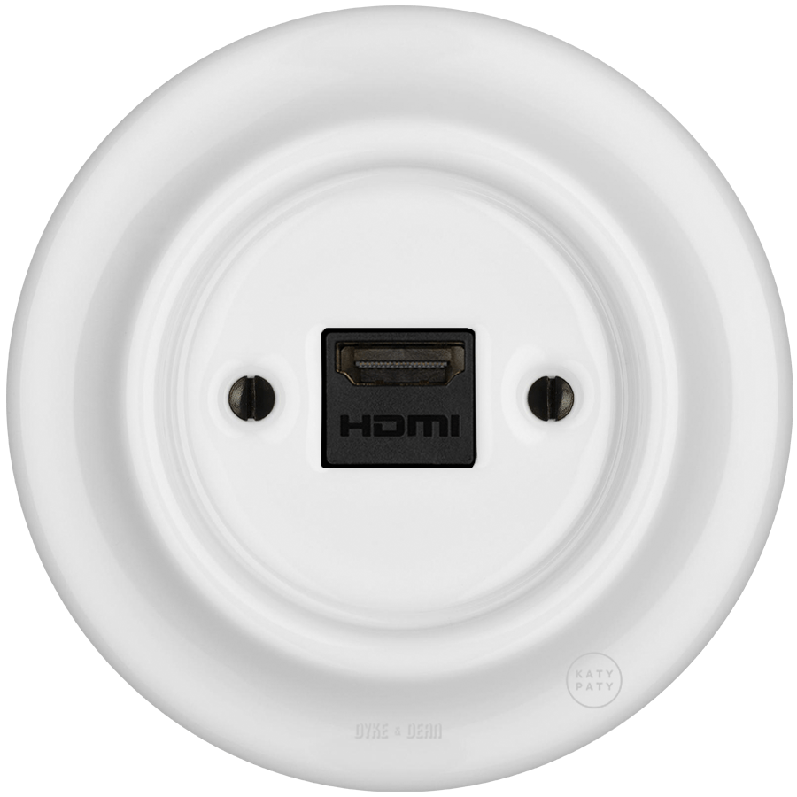 PORCELAIN WALL SOCKET WHITE HDMI - DYKE & DEAN