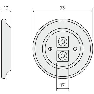 PORCELAIN WALL SPEAKER SOCKET ASH GREY - DYKE & DEAN