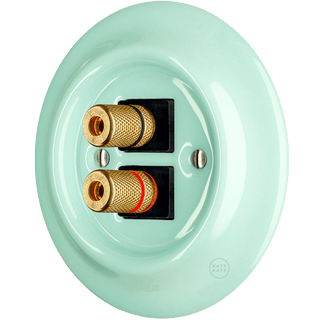 PORCELAIN WALL SPEAKER SOCKET MINT GREEN - DYKE & DEAN