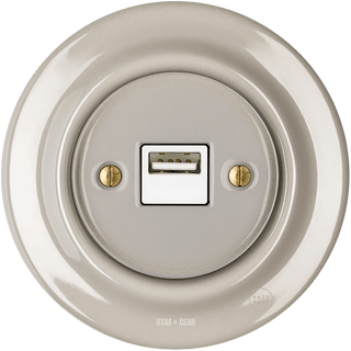 PORCELAIN WALL USB CHARGER CAPPUCCINO - DYKE & DEAN