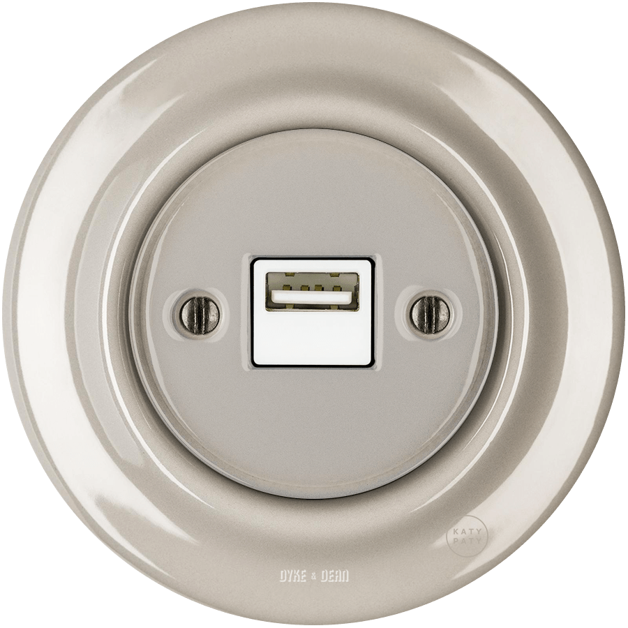 PORCELAIN WALL USB CHARGER CAPPUCCINO - DYKE & DEAN