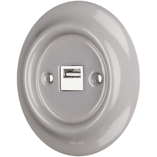 PORCELAIN WALL USB CHARGER CAPPUCCINO - DYKE & DEAN