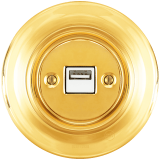 PORCELAIN WALL USB CHARGER GOLD - DYKE & DEAN