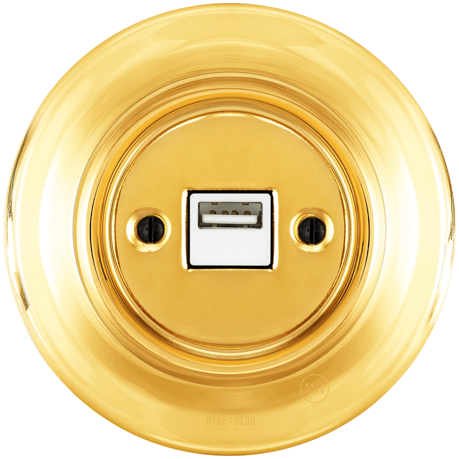 PORCELAIN WALL USB CHARGER GOLD - DYKE & DEAN