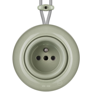 SURFACE PORCELAIN WALL SOCKET GREY GREEN - PORCELAIN WALL SOCKETS - DYKE & DEAN  - Homewares | Lighting | Modern Home Furnishings