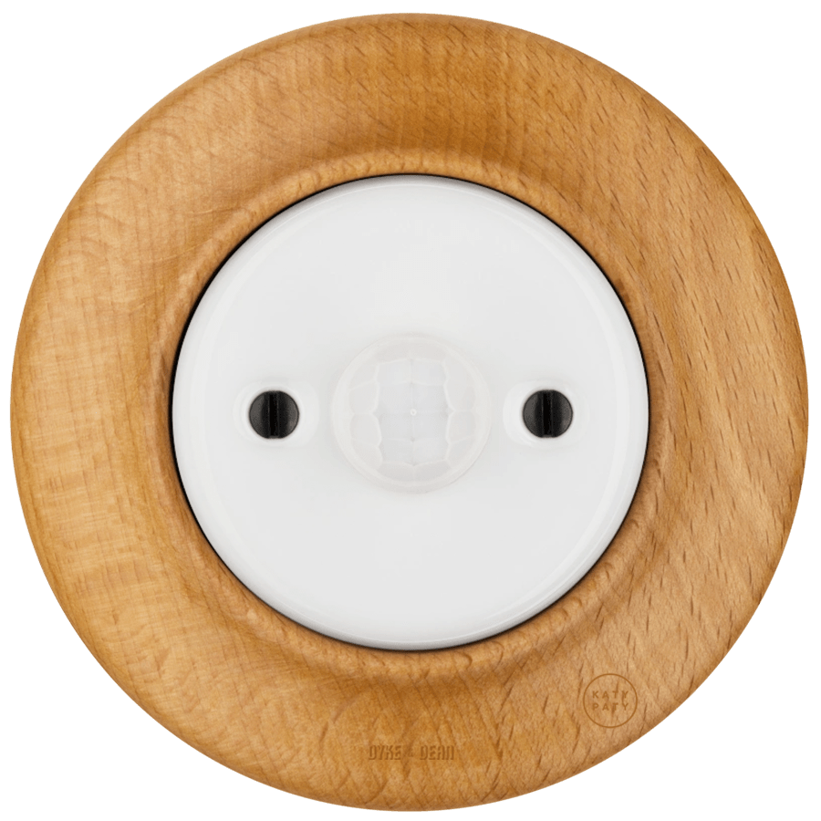 WOODEN PORCELAIN WALL SOCKET FAGUS MOTION SENSOR - DYKE & DEAN