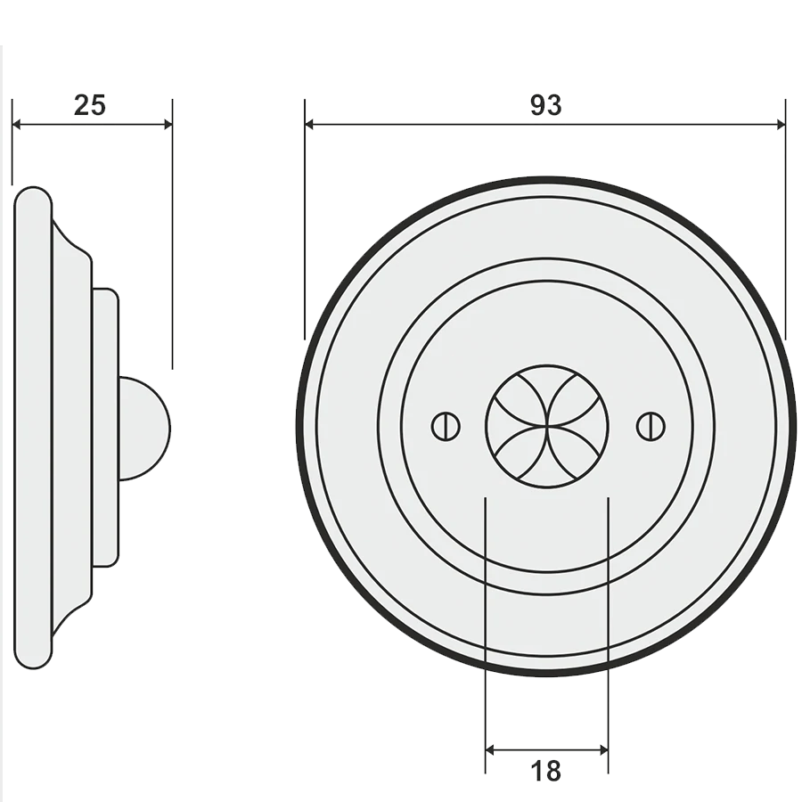 WOODEN PORCELAIN WALL SOCKET FAGUS MOTION SENSOR - DYKE & DEAN