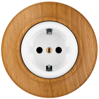 WOODEN PORCELAIN WALL SOCKET FAGUS SCHUKO - DYKE & DEAN