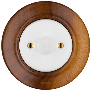 WOODEN PORCELAIN WALL SOCKET NUTMAG MOTION SENSOR - DYKE & DEAN