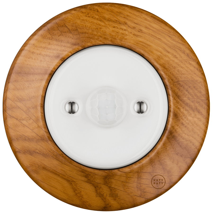 WOODEN PORCELAIN WALL SOCKET ROBUS MOTION SENSOR - DYKE & DEAN